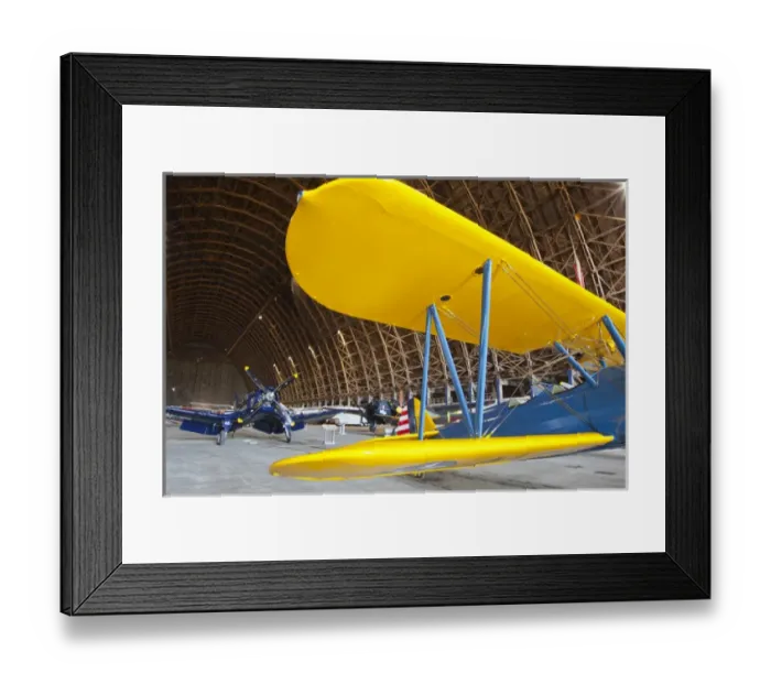 Framed Print : OR, Tillamook, Tillamook Air Museum, Boeing  /  Stearman PT-17 trainer