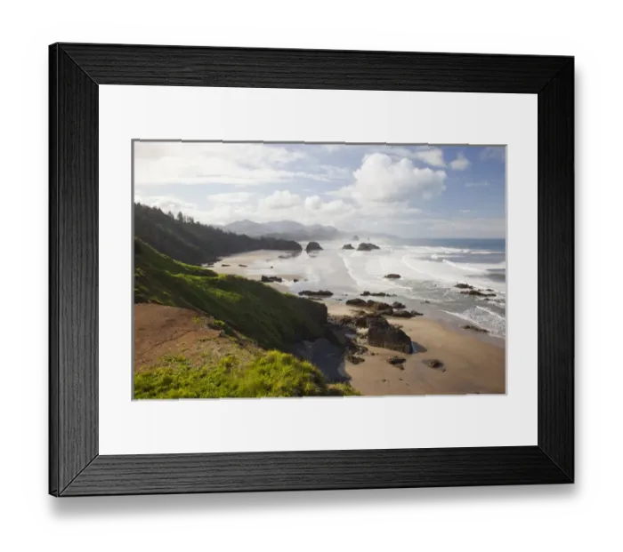 Framed Print : OR, Oregon Coast, Ecola State Park, Crescent Beach, Cannon Beach and Haystack Rock Framed Print : OR, Oregon Coast, Ecola State Park, Crescent Beach, Cannon Beach and Haystack Rock