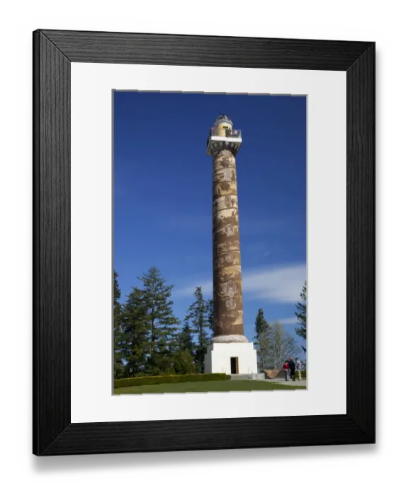 Framed Print : OR, Astoria, Astoria Column, 125 foot tower on Coxcomb Hill; built in 1925