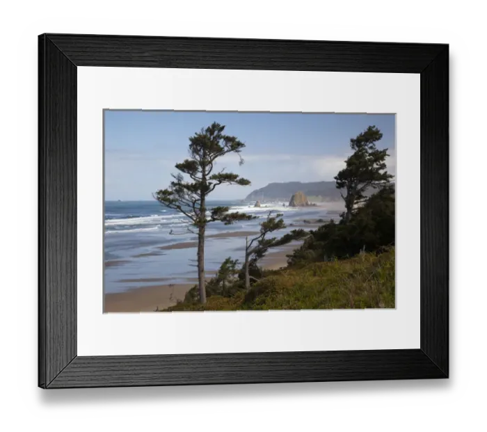 Framed Print : OR, Oregon Coast, Cannon Beach and Haystack Rock