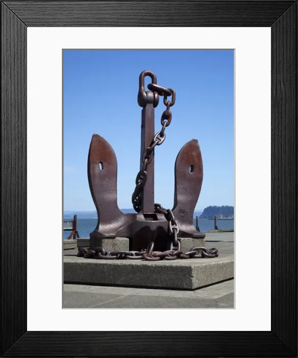 Framed Print : OR, Astoria, Columbia River Maritime Museum, Ship anchor