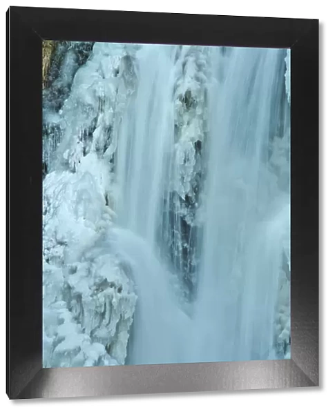 detail, Lower Multnomah Falls; winter; frozen; Columbia Gorge; Oregon; USA