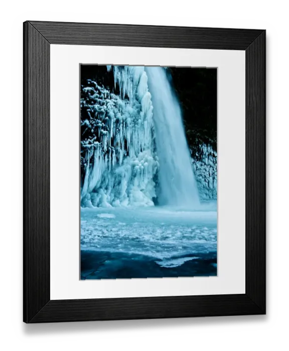 Framed Print : detail; Lower Horsetail Falls; winter; frozen; Columbia Gorge; Oregon; USA