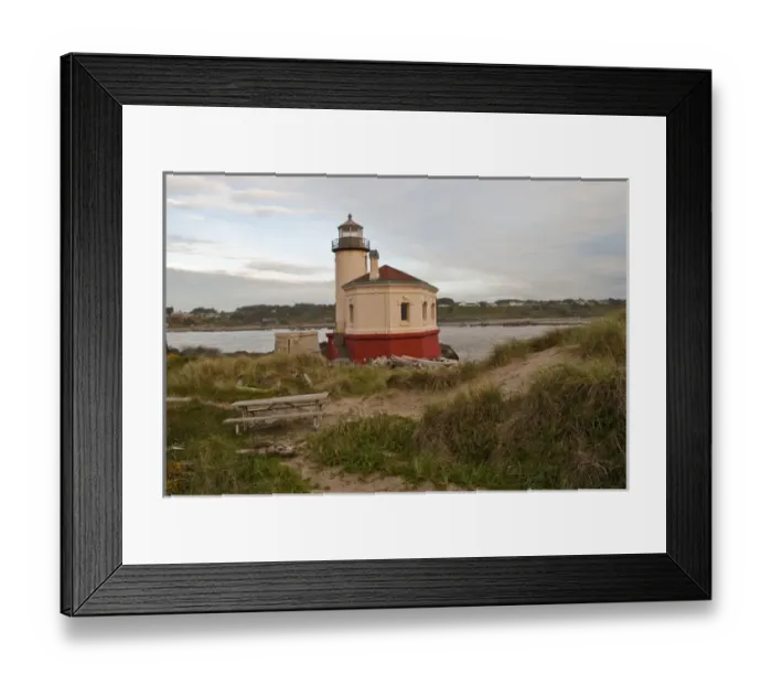 Framed Print : USA, Oregon, Bandon, Coquille River Lighthouse