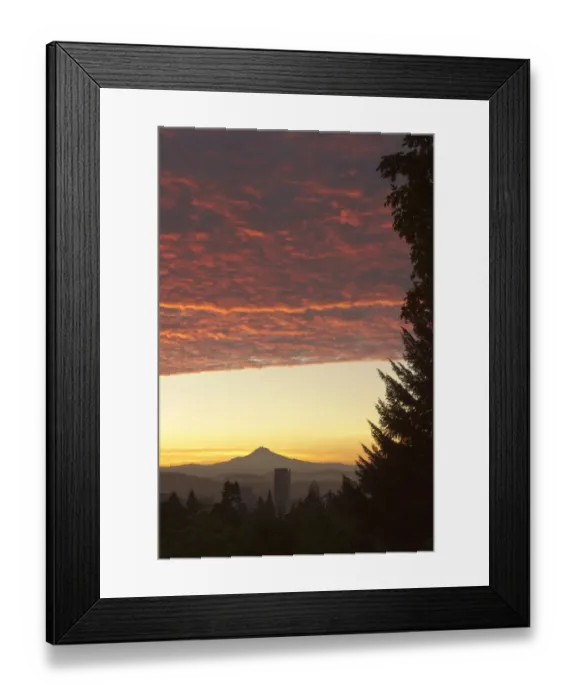 Framed Print : Dawn sky over Portland, Oregon