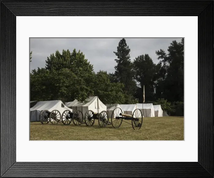 Framed Print : USA, Oregon, Brooks, Willamette Mission State Park, cannon in camp Framed Print : USA, Oregon, Brooks, Willamette Mission State Park, cannon in camp