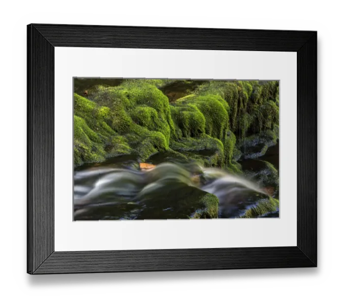 Framed Print : USA, Pennsylvania, Benton, Ricketts Glen State Park. Flowing stream from waterfall Framed Print : USA, Pennsylvania, Benton, Ricketts Glen State Park. Flowing stream from waterfall