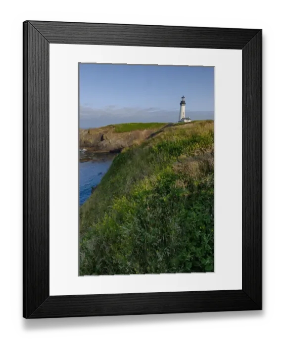 Framed Print : USA, Oregon, Newport, Yaquina Head, historic Yaquina Head Lighthouse, Digital Composite