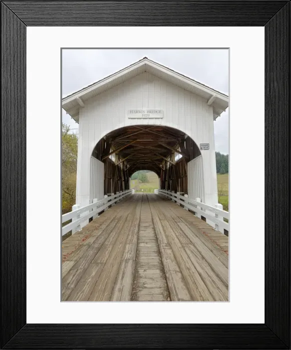 Framed Print : USA, Oregon, Kings Valley, Harris Bridge. Digital Composite, HDR Framed Print : USA, Oregon, Kings Valley, Harris Bridge. Digital Composite, HDR