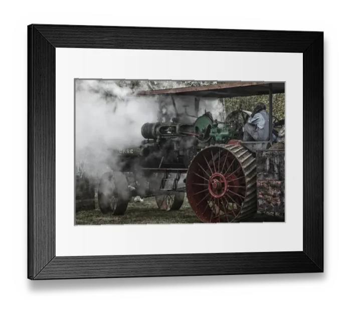 Framed Print : USA, Oregon, Brooks, Antique Powerland, CASE steam powered tractor