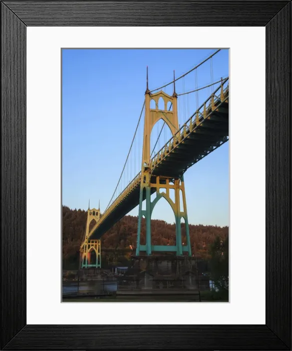Framed Print : USA, Oregon, Portland, Cathedral Park, St. Johns Bridge at sunrise Framed Print : USA, Oregon, Portland, Cathedral Park, St. Johns Bridge at sunrise