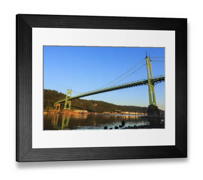 Framed Print : USA, Oregon, Portland, Cathedral Park, St. Johns Bridge at sunrise Framed Print : USA, Oregon, Portland, Cathedral Park, St. Johns Bridge at sunrise