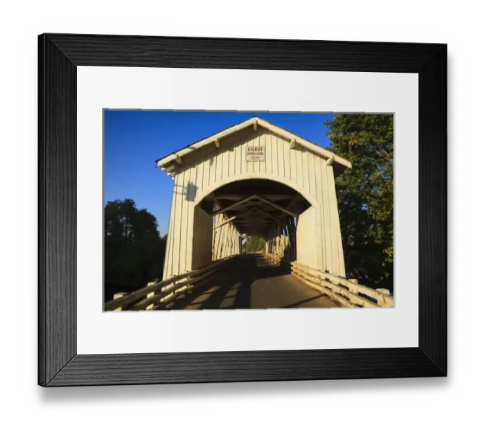 Framed Print : USA, Oregon, Scio, the Gilkey Bridge, covered bridge in early Autumn Framed Print : USA, Oregon, Scio, the Gilkey Bridge, covered bridge in early Autumn