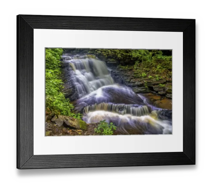 Framed Print : USA, Pennsylvania, Benton, Ricketts Glen State Park. Delaware Falls cascade. Credit as Framed Print : USA, Pennsylvania, Benton, Ricketts Glen State Park. Delaware Falls cascade. Credit as