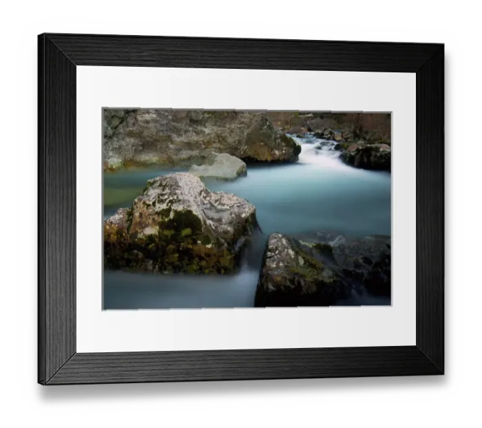 Framed Print : Long Exposure, Breintenbush River, Oregon Cascades, At Sunset
