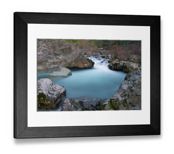Framed Print : Long Exposure, Breintenbush River, Oregon Cascades, At Sunset