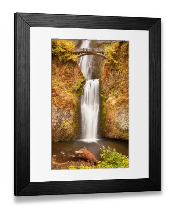 Framed Print : Multnomah Falls Waterfall Autumn, Fall Bridge Columbia River Gorge, Oregon, Pacific Framed Print : Multnomah Falls Waterfall Autumn, Fall Bridge Columbia River Gorge, Oregon, Pacific