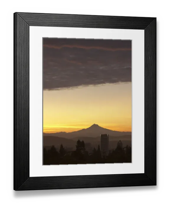 Framed Print : Dawn sky over Portland and Mt. Hood, Oregon Framed Print : Dawn sky over Portland and Mt. Hood, Oregon