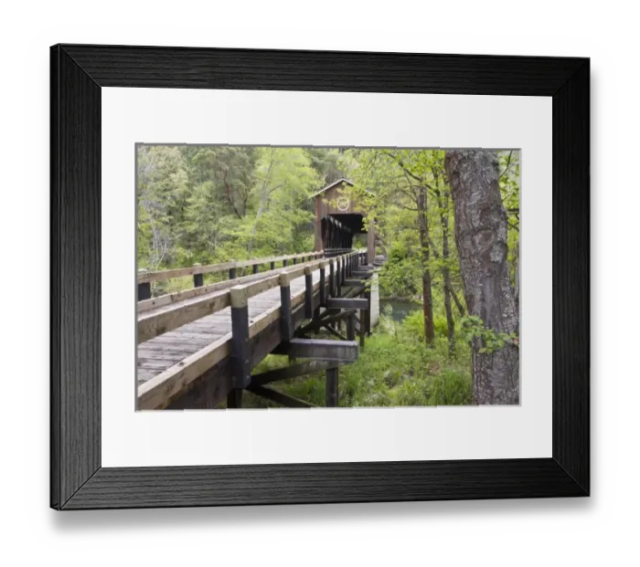Framed Print : McKee covered bridge, Jacksonville, Oregon