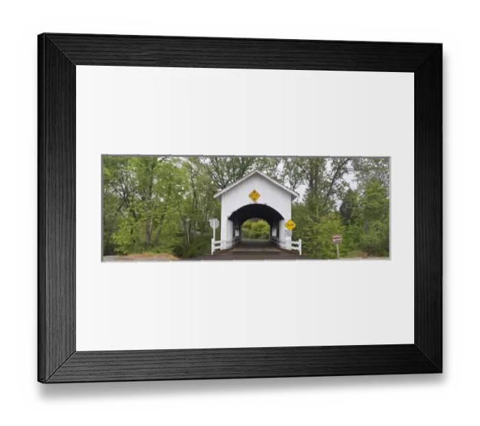 Framed Print : Neal Lane covered bridge, Jacksonville, Oregon