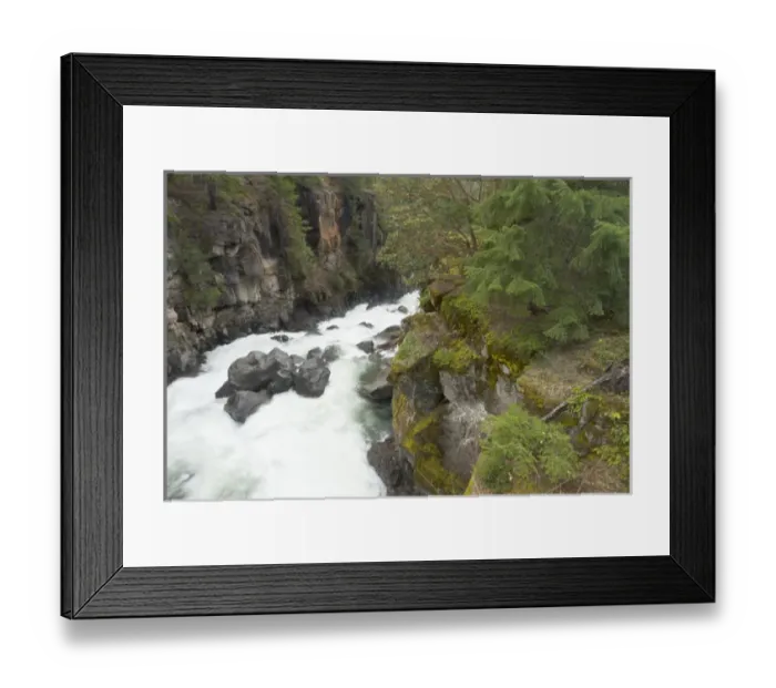 Framed Print : The upper Rogue river flows through a gorge, Oregon Framed Print : The upper Rogue river flows through a gorge, Oregon