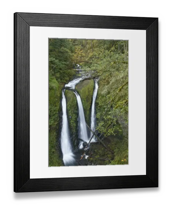 Framed Print : Triple Falls on Oneonta Creek, Columbia River Gorge, Oregon Framed Print : Triple Falls on Oneonta Creek, Columbia River Gorge, Oregon
