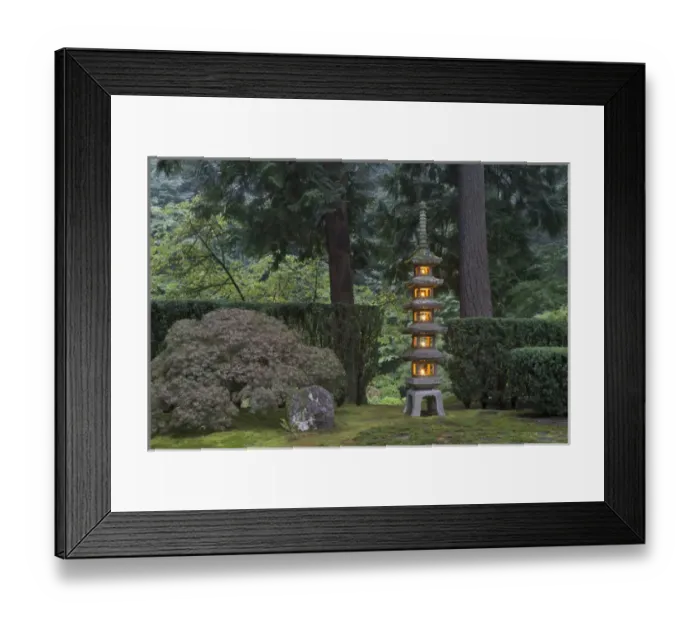 Framed Print : Stone lantern illuminated with candles, Portland Japanese Garden, Oregon Framed Print : Stone lantern illuminated with candles, Portland Japanese Garden, Oregon