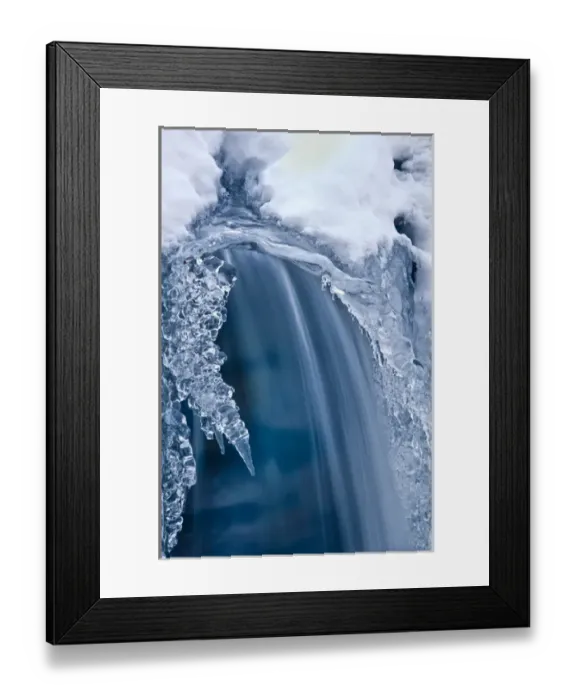 Framed Print : USA, Pennsylvania, Dingmans Ferry, Childs Park Dingmans Creek. Snow and ice over waterfall