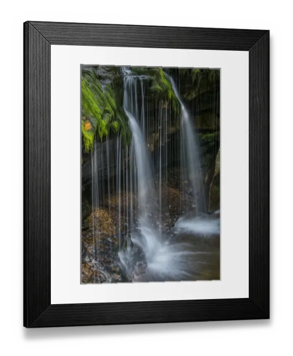 Framed Print : USA, Pennsylvania, Benton. Delicate waterfall in Ricketts Glen State Park. Credit as