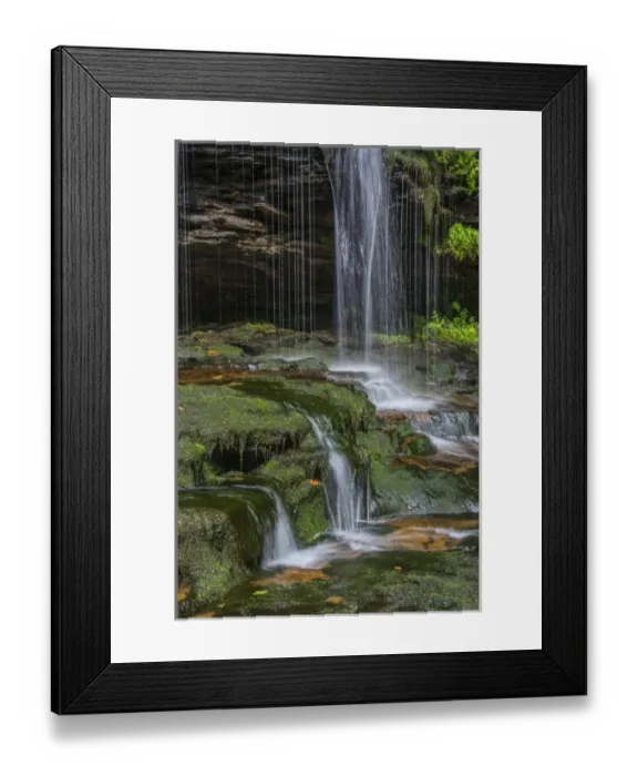 Framed Print : USA, Pennsylvania, Benton. Delicate waterfall in Ricketts Glen State Park. Credit as