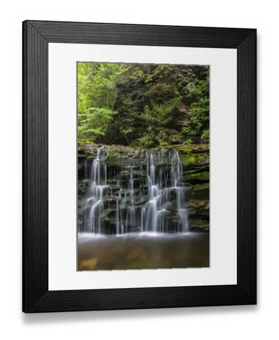 Framed Print : USA, Pennsylvania, Benton. Waterfall in Ricketts Glen State Park