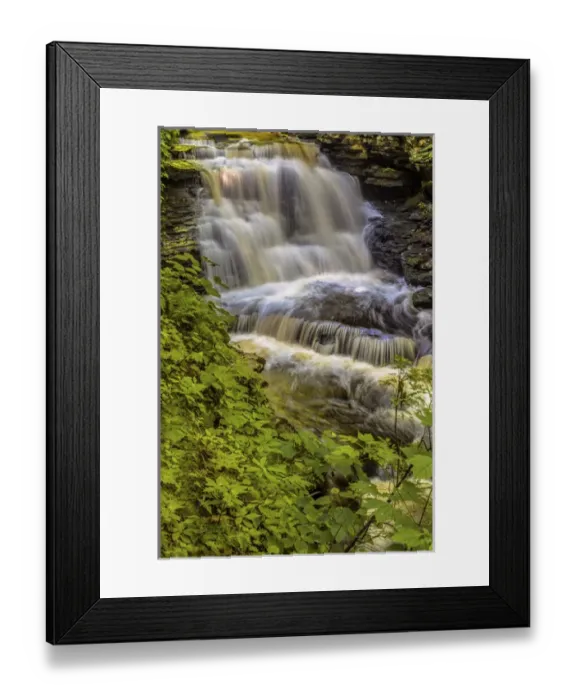 Framed Print : USA, Pennsylvania, Benton, Ricketts Glen State Park. Delaware Falls cascade. Credit as