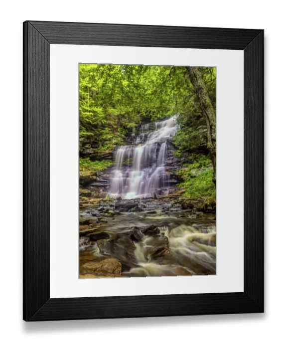 Framed Print : USA, Pennsylvania, Benton, Ricketts Glen State Park. Mohican Falls cascade. Credit as