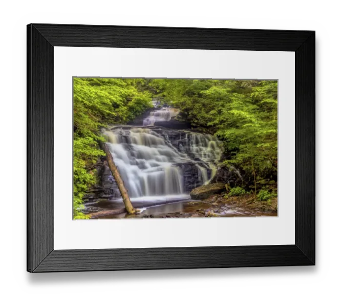 Framed Print : USA, Pennsylvania, Benton, Ricketts Glen State Park. Mohican Falls cascade. Credit as
