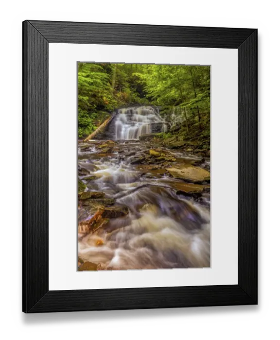 Framed Print : USA, Pennsylvania, Benton, Ricketts Glen State Park. Mohican Falls cascade. Credit as Framed Print : USA, Pennsylvania, Benton, Ricketts Glen State Park. Mohican Falls cascade. Credit as