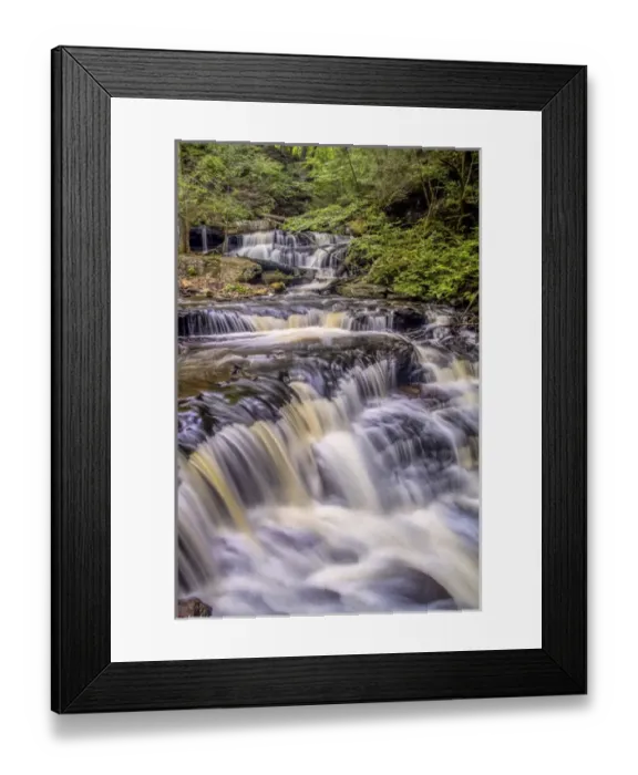 Framed Print : USA, Pennsylvania, Benton, Ricketts Glen State Park. Delaware Falls cascade. Credit as