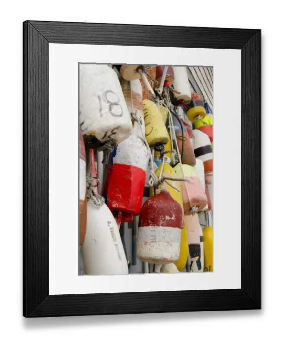 Framed Print : Rhode Island, Block Island. Colorful fishing floats Framed Print : Rhode Island, Block Island. Colorful fishing floats