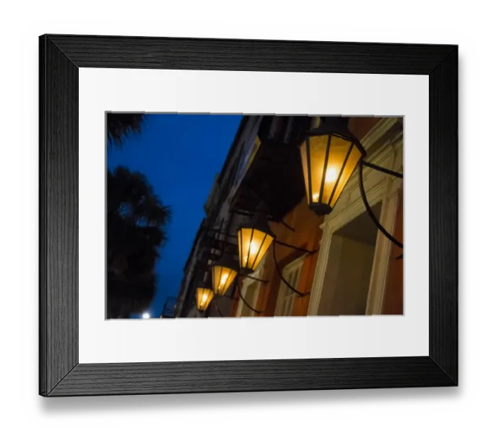 Framed Print : Lamps lining the streets at duck, Charleston, South Carolina. USA