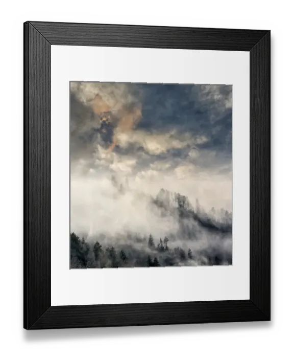 Framed Print : Misty Cloud filled valley from Morton Overlook, Great Smoky Mountains, National Park Framed Print : Misty Cloud filled valley from Morton Overlook, Great Smoky Mountains, National Park