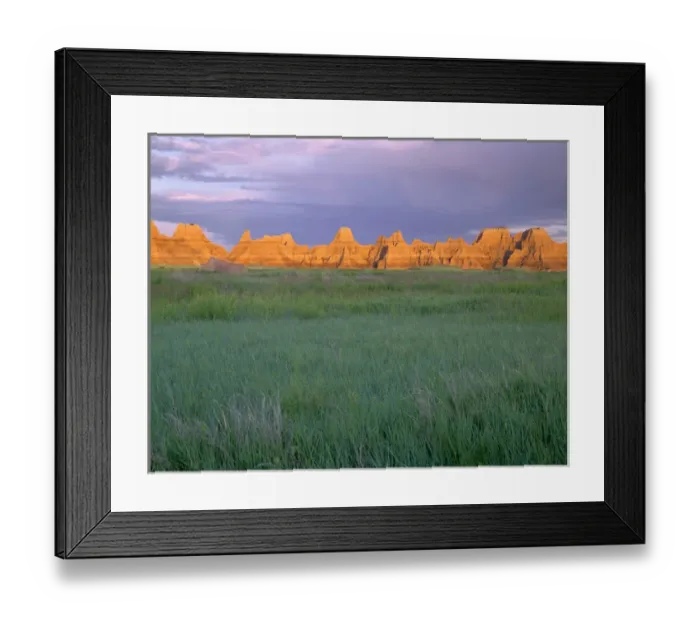 Framed Print : USA, South Dakota, Badlands National Park, Sunrise light on eroded pinnacles above Framed Print : USA, South Dakota, Badlands National Park, Sunrise light on eroded pinnacles above