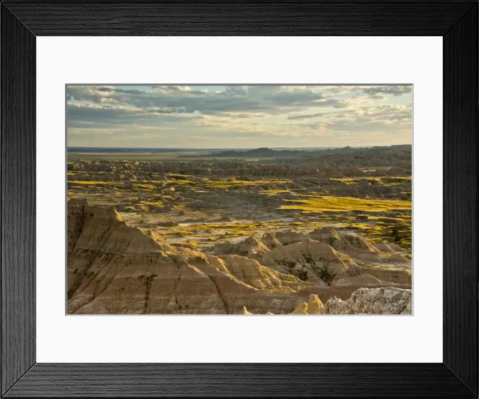 Framed Print : evening, Pinnacles Viewpoint, Badlands National Park, South Dakota, USA