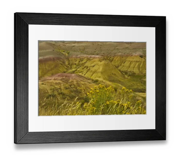 Framed Print : Colorful hills, Badlands Loop Road, Badlands National Park, South Dakota, USA
