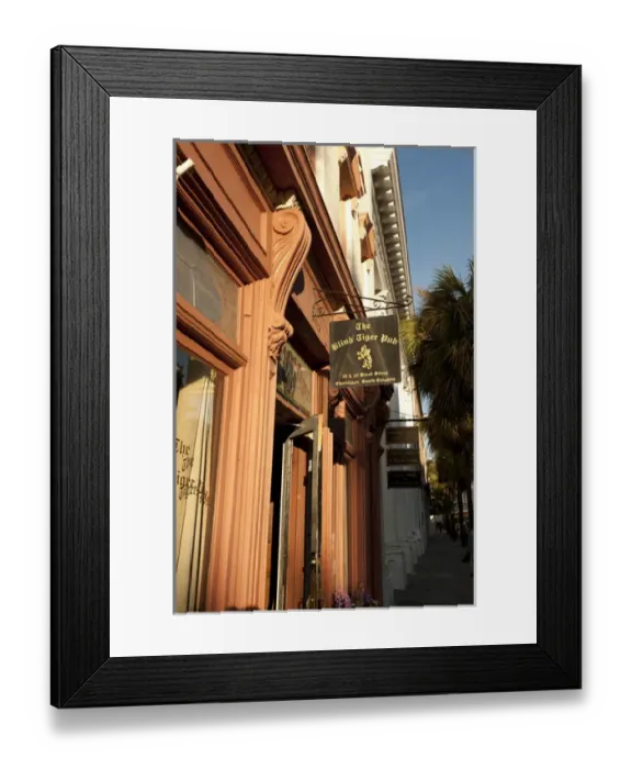 Framed Print : USA, South Carolina, Charleston. The Blind Tiger Pub is a Charleston landmark Framed Print : USA, South Carolina, Charleston. The Blind Tiger Pub is a Charleston landmark