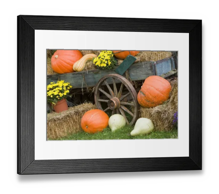 Framed Print : USA, Tennessee, Townsend. Wooden wagon and Halloween display