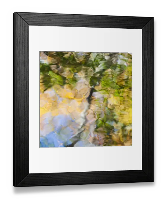 Framed Print : Fall colors reflect in the rippled waters of a pond, looking like a painting Framed Print : Fall colors reflect in the rippled waters of a pond, looking like a painting