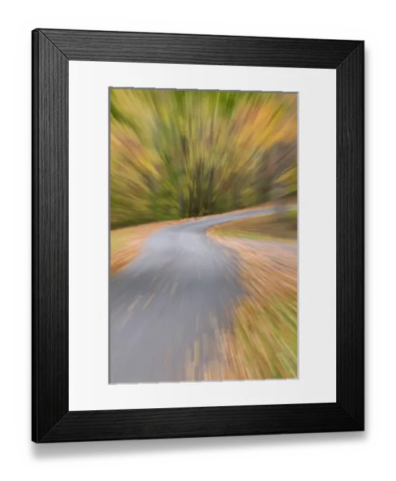 Framed Print : A zoom blur of country road in Autumn Framed Print : A zoom blur of country road in Autumn