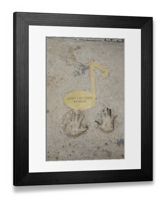 Framed Print : Tennessee, Memphis, Beale Street. Sidewalk note marker and hand prints of famous Framed Print : Tennessee, Memphis, Beale Street. Sidewalk note marker and hand prints of famous