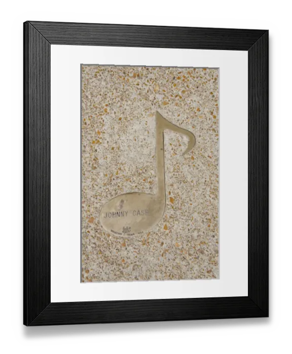 Framed Print : Tennessee, Memphis, Beale Street. Sidewalk note marker for famous Country music star