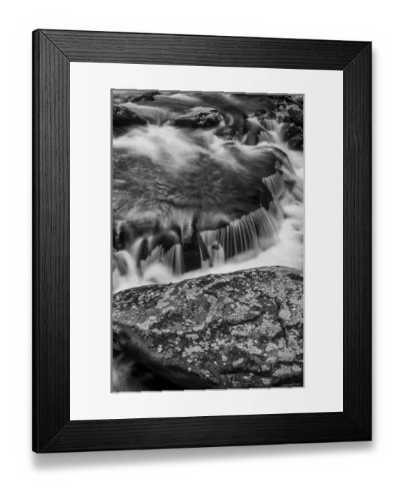 Framed Print : North America, USA, Tennessee. Black and White image of Horseshoe Falls, Middle