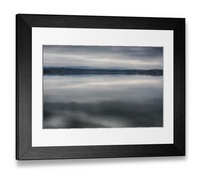 Framed Print : US, TN, Watts Bar Lake. Glass calm reflects cloud patterns